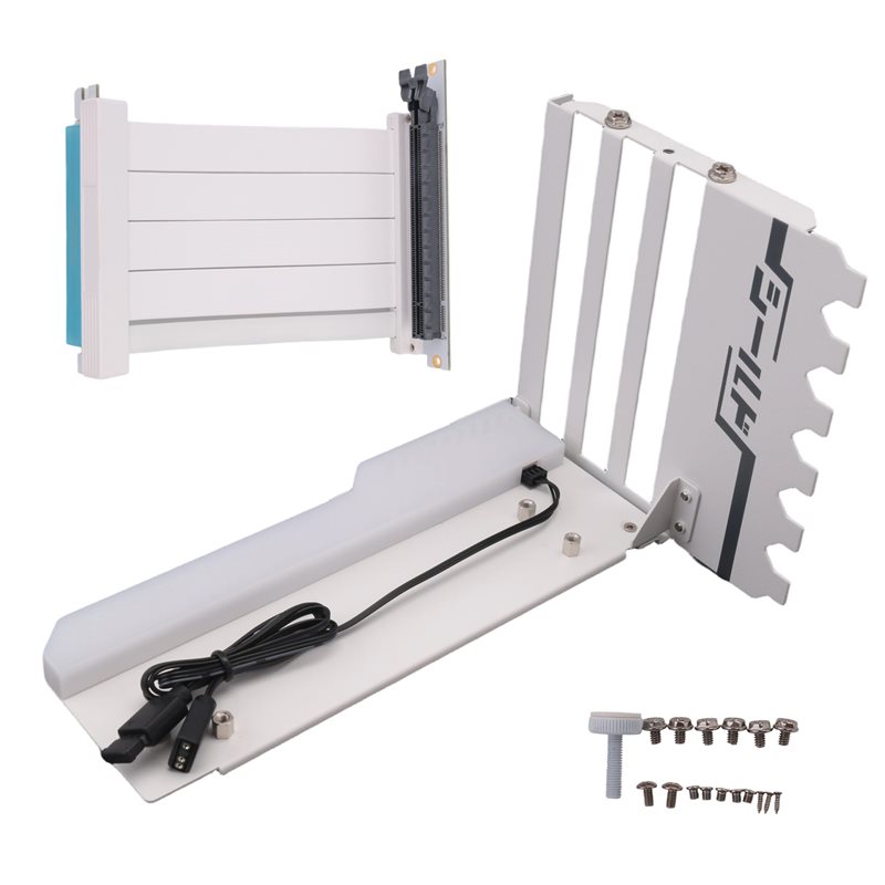 Pcie 4.0 X16 Riser Cable 90 Degree - Комплект для установки видеокарты: вертикальный кронштейн