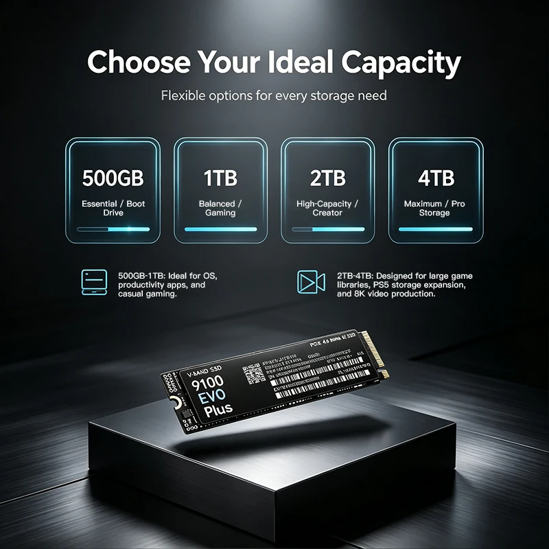 9100 EVO PLUS M.2 NVMe SSD: за – обзор и цена M.2 Nvme 4Tb Pcie 4.0 Ssd