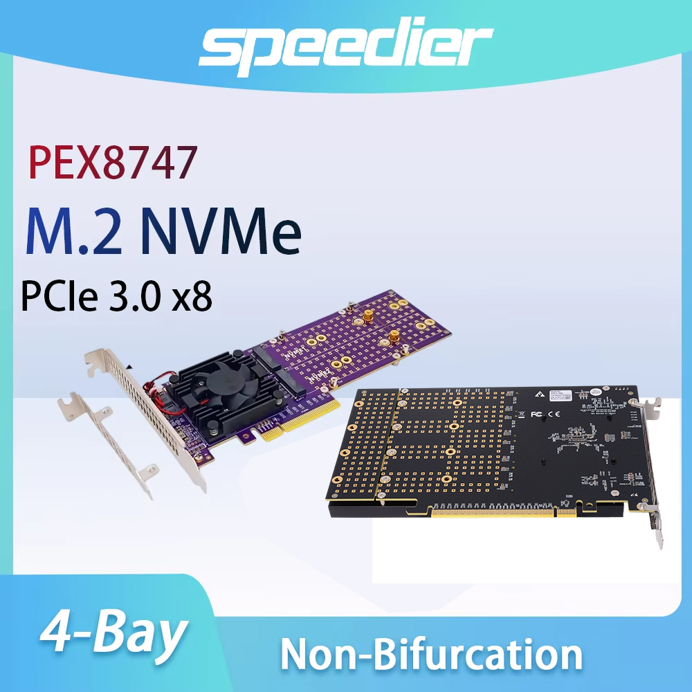 Карта расширения PCIe 3.0 X8 с – обзор и цена Quad M.2 Nvme Pcie Bifurcation Card
